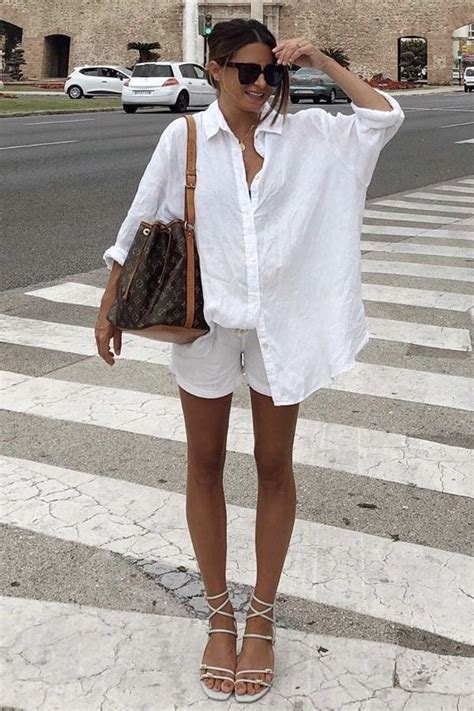 oversized white shirt shorts.